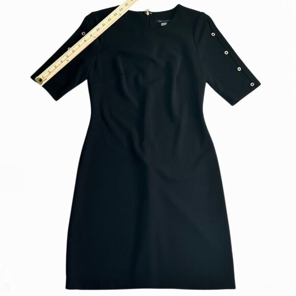 Tommy Hilfiger Short Sleeve Button Detail Black Sheath Dress Women’s Sz 2 - Picture 9 of 9